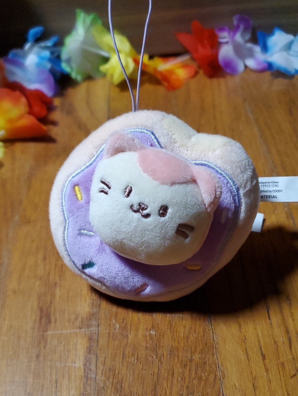 Anirollz Squishy Kitty Cat Donut Plush Keychain